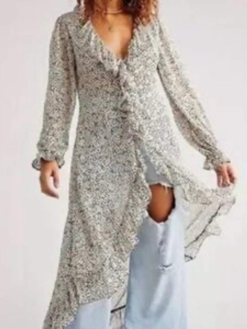 Free People Gigi printed maxi dress /Duster L.